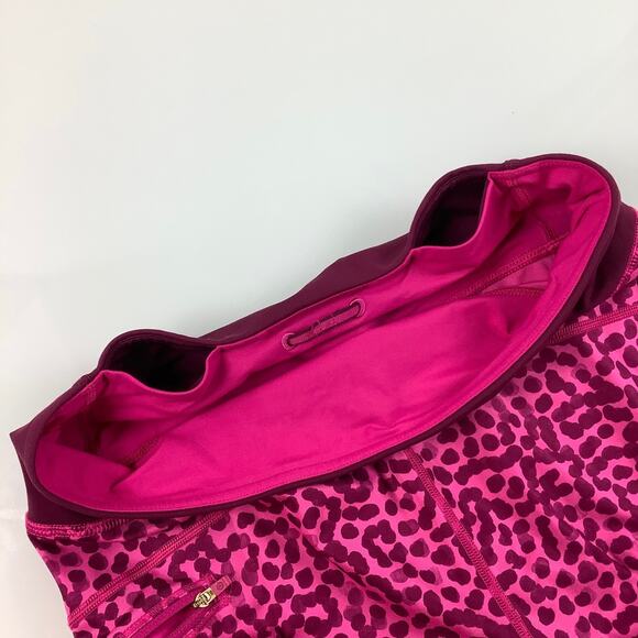 Lululemon Run Top Speed Crop Ace Spot Jewelled Magenta Leggings SZ 8 EUC - Picture 8 of 10